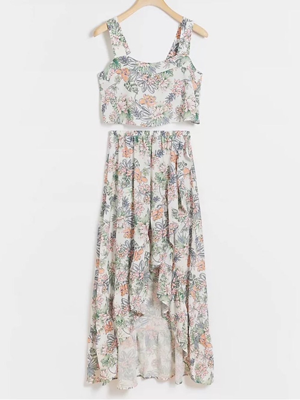 ANTHROPOLOGIE ALANA GUNN cropped top small and skirt xs 2 piece swim coverup set